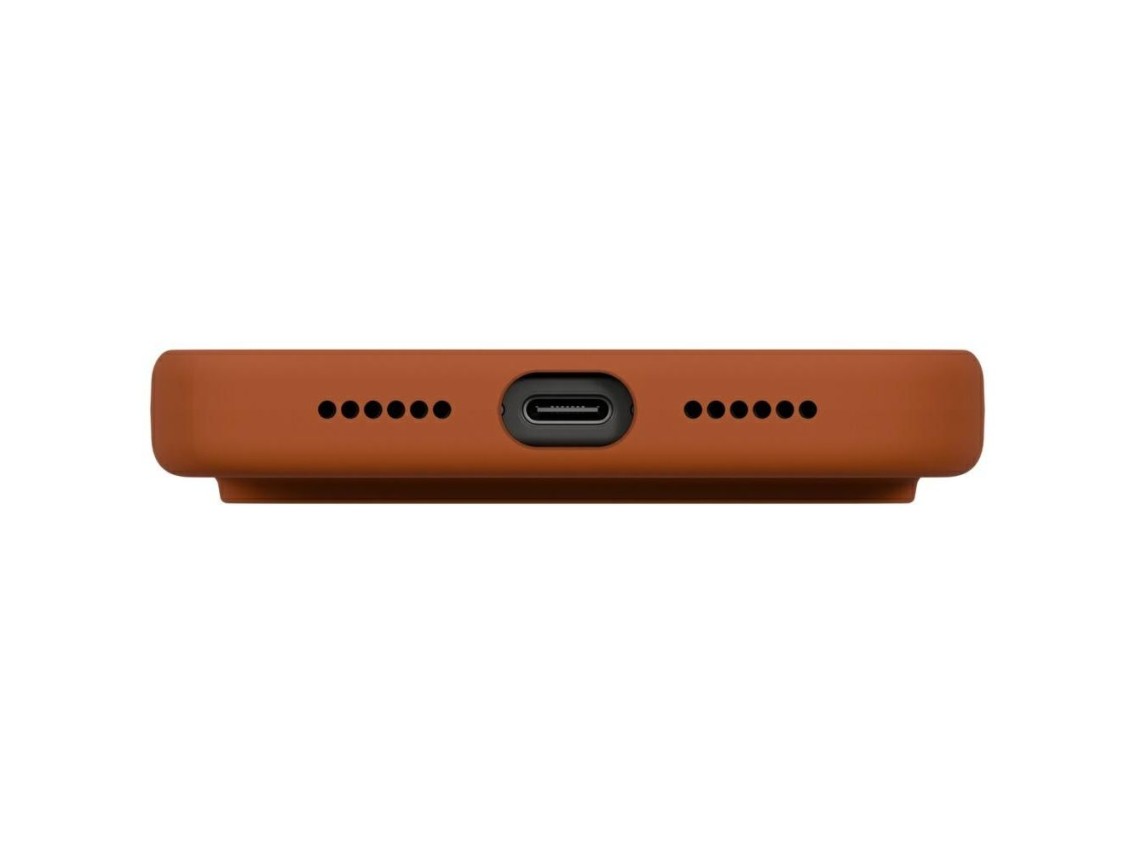 Capa Uniq Lino para iPhone 17 Pro Max com carregamento Magclick - Laranja