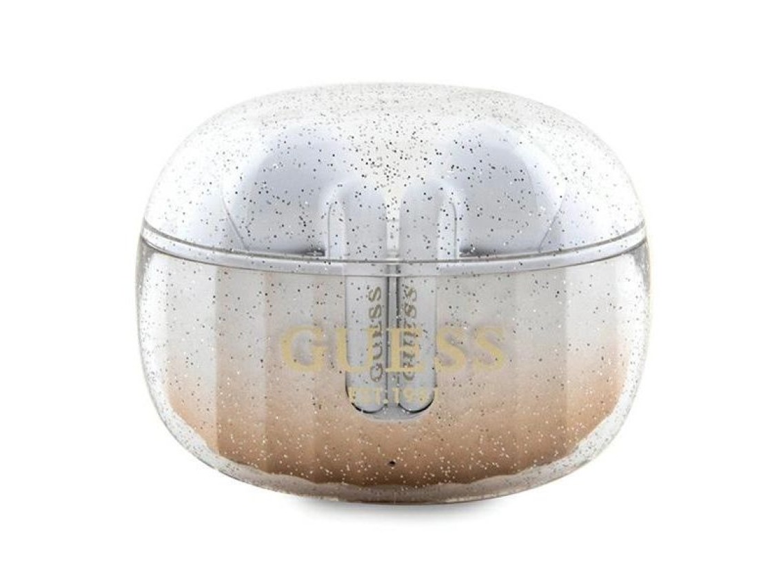 Guess Glitter Gradient TWS Bluetooth headphones with docking station - gold