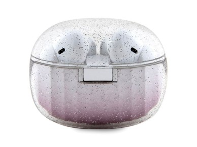 Guess Glitter Gradient TWS Bluetooth headphones + docking station - pink