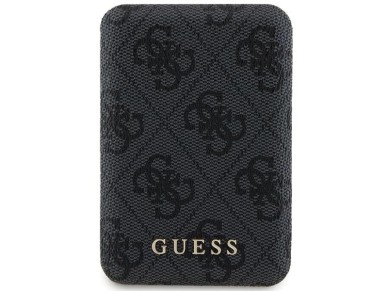 Guess Powerbank inductive 15W GUPB5FP4EMGK 5000mAh black/black 4G Leather Metal Logo MagSafe Guess Powerbank inductive 15W GUPB5FP4EMGK 5000mAh black/black 4G Leather Metal Logo MagSafe