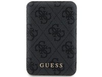 Guess Powerbank inductive 15W GUPB5FP4EMGK 5000mAh black/black 4G Leather Metal Logo MagSafe