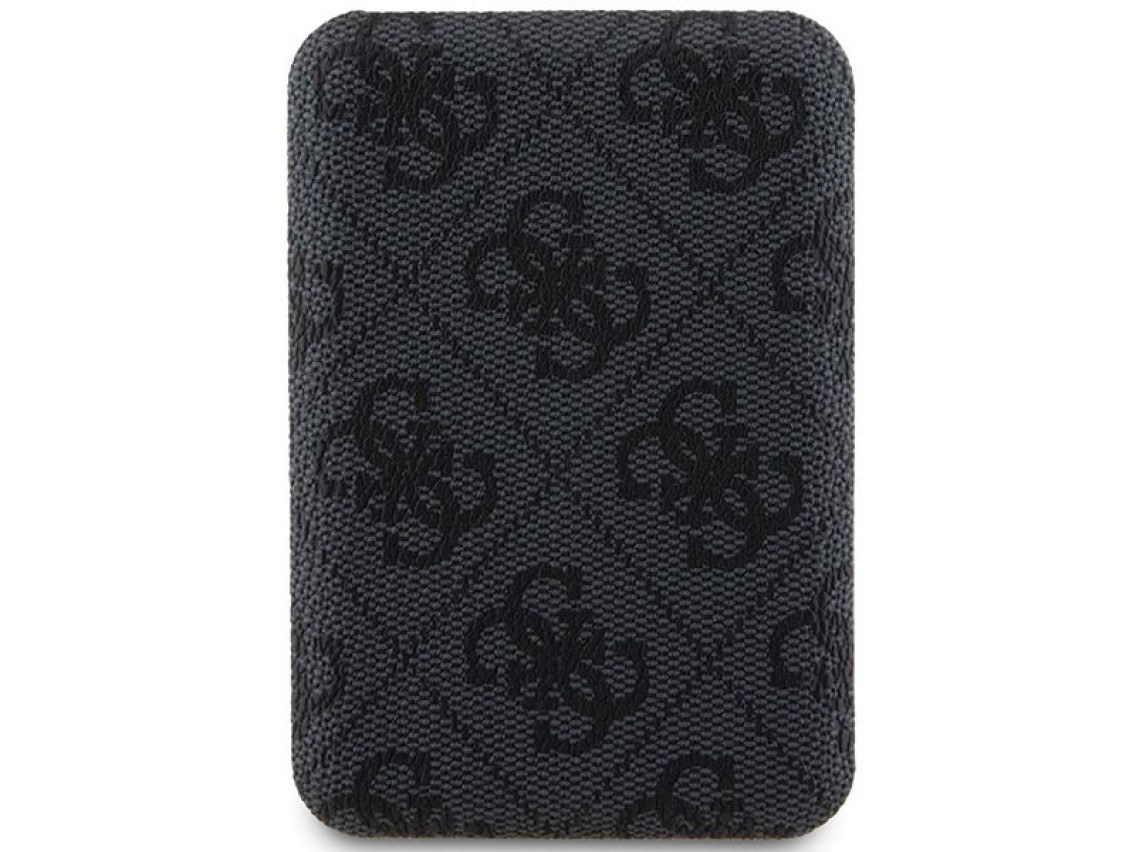 Guess Powerbank inductive 15W GUPB5FP4EMGK 5000mAh black/black 4G Leather Metal Logo MagSafe