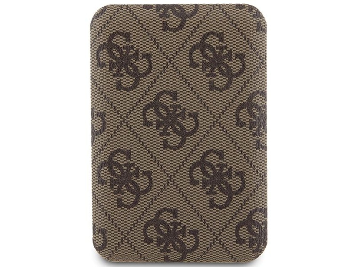 Guess Powerbank inductive 15W GUPB5FP4EMGW 5000mAh brown/brown 4G Leather Metal Logo MagSafe