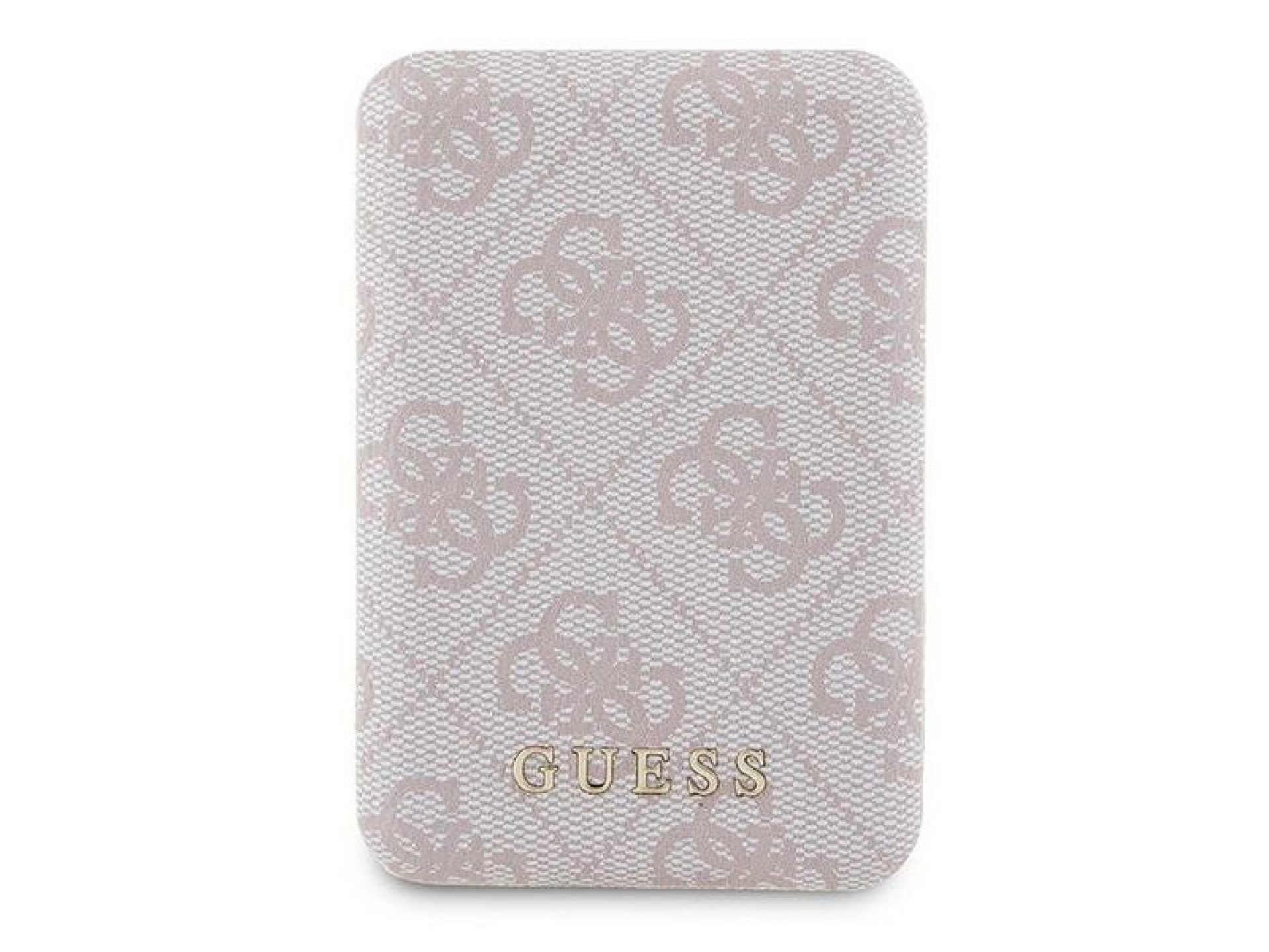 Guess Powerbank inductive 15W GUPB5FP4EMGP 5000mAh pink/pink 4G Leather Metal Logo MagSafe