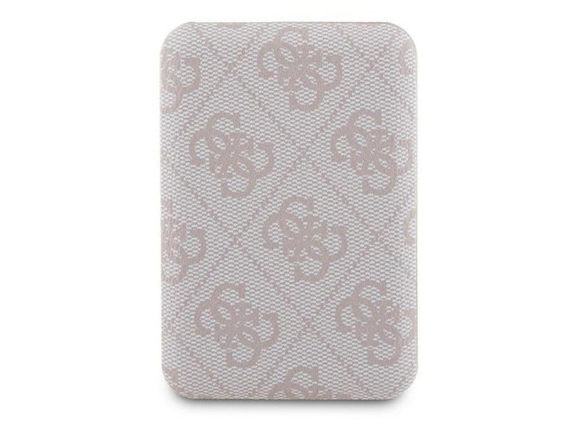 Guess Powerbank inductive 15W GUPB5FP4EMGP 5000mAh pink/pink 4G Leather Metal Logo MagSafe