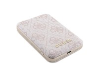 Guess Powerbank inductive 15W GUPB5FP4EMGP 5000mAh pink/pink 4G Leather Metal Logo MagSafe Guess Powerbank inductive 15W GUPB5FP4EMGP 5000mAh pink/pink 4G Leather Metal Logo MagSafe