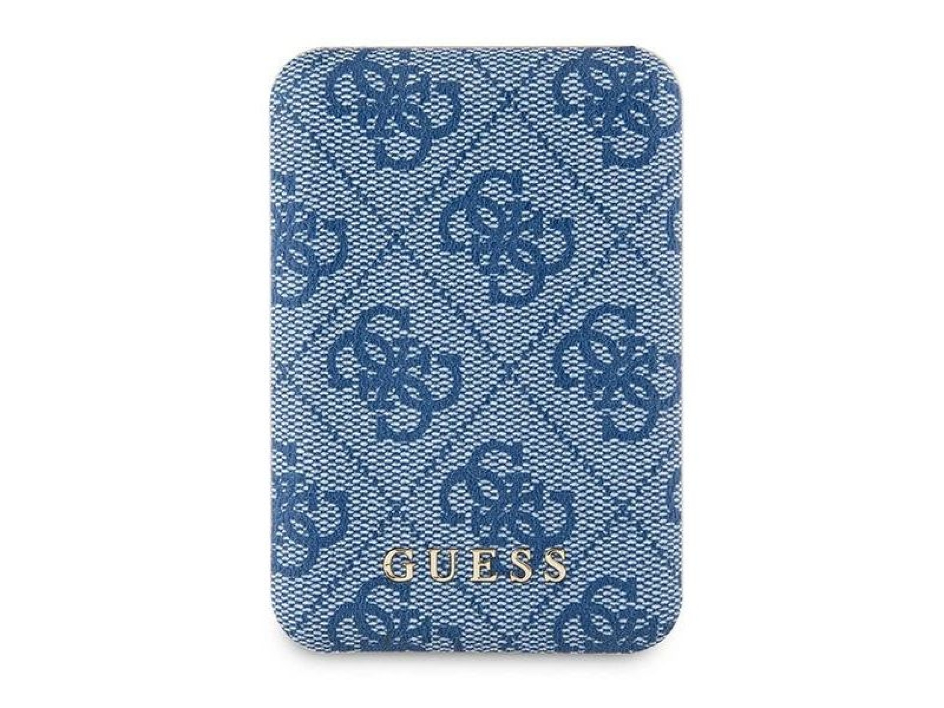 Guess Powerbank inductive 15W GUPB5FP4EMGB 5000mAh blue/blue 4G Leather Metal Logo MagSafe