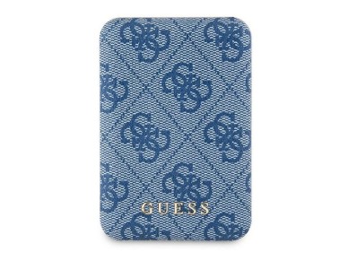 Powerbank Guess inductivo 15W GUPB5FP4EMGB 5000mAh azul/azul 4G Cuero Logotipo met�lico MagSafe
