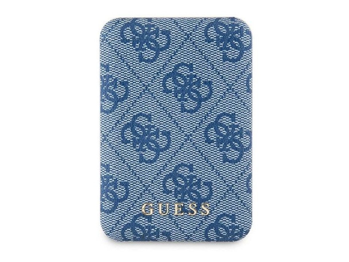 Guess Powerbank inductive 15W GUPB5FP4EMGB 5000mAh blue/blue 4G Leather Metal Logo MagSafe