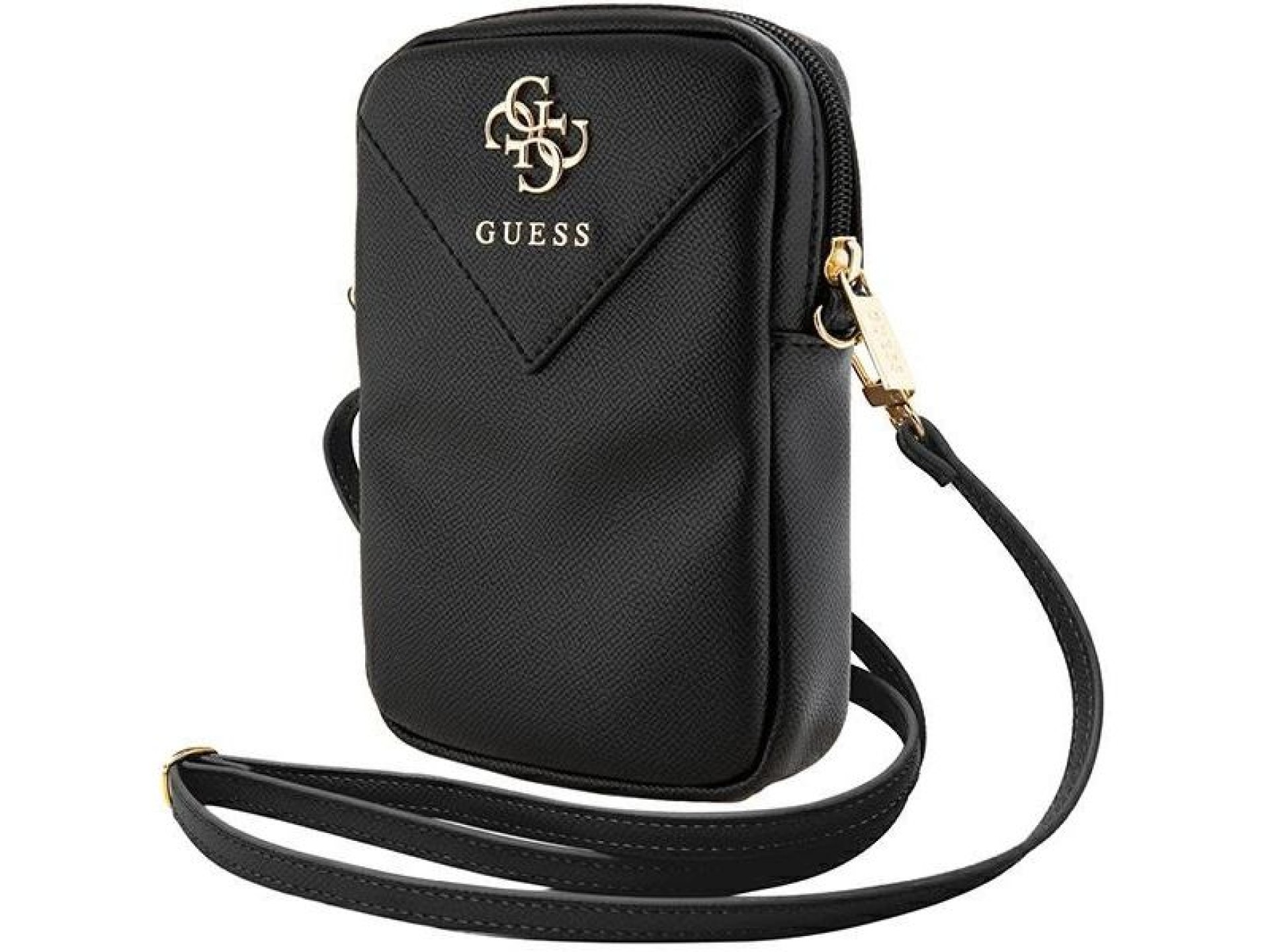 Bolsa Guess Zip Triangle 4G - preta