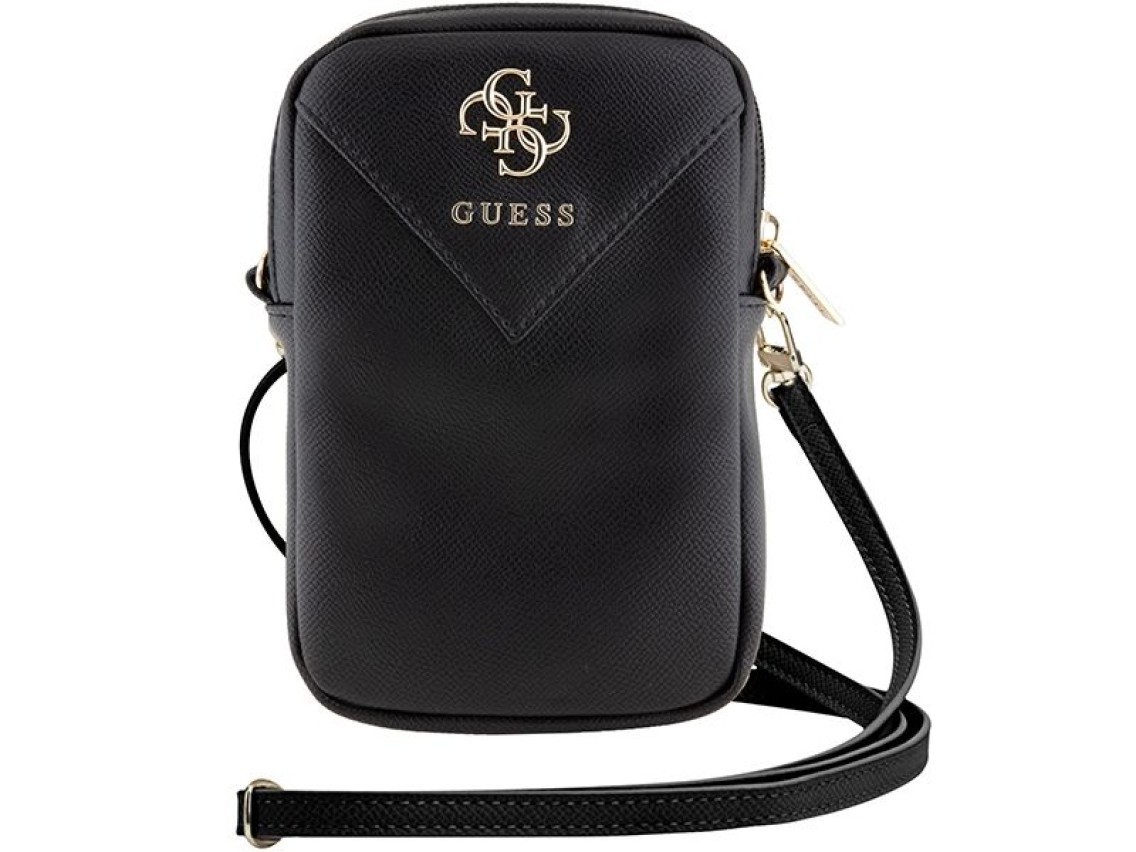 Bolsa Guess Zip Triangle 4G - preta