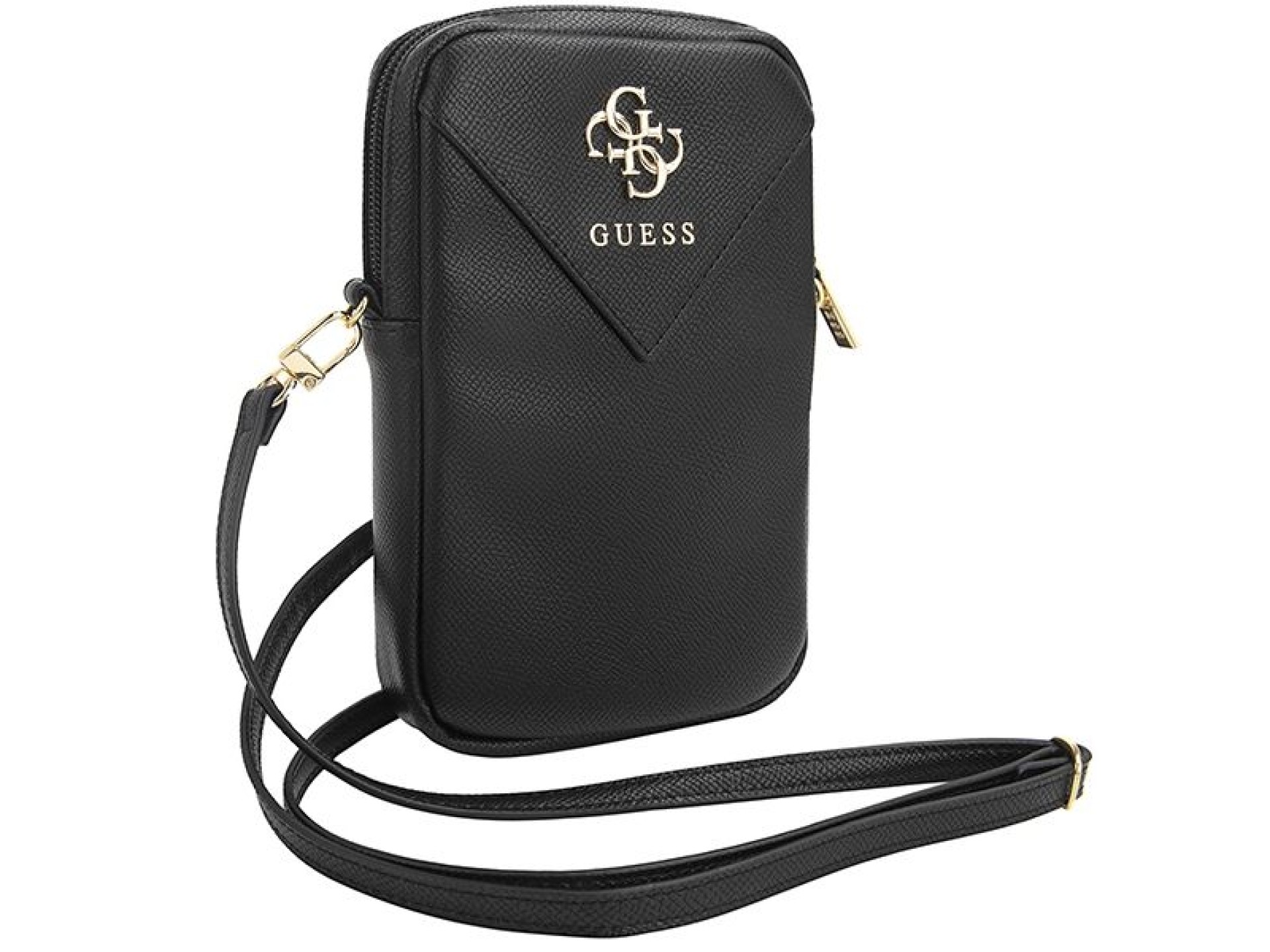 Bolsa Guess Zip Triangle 4G - preta