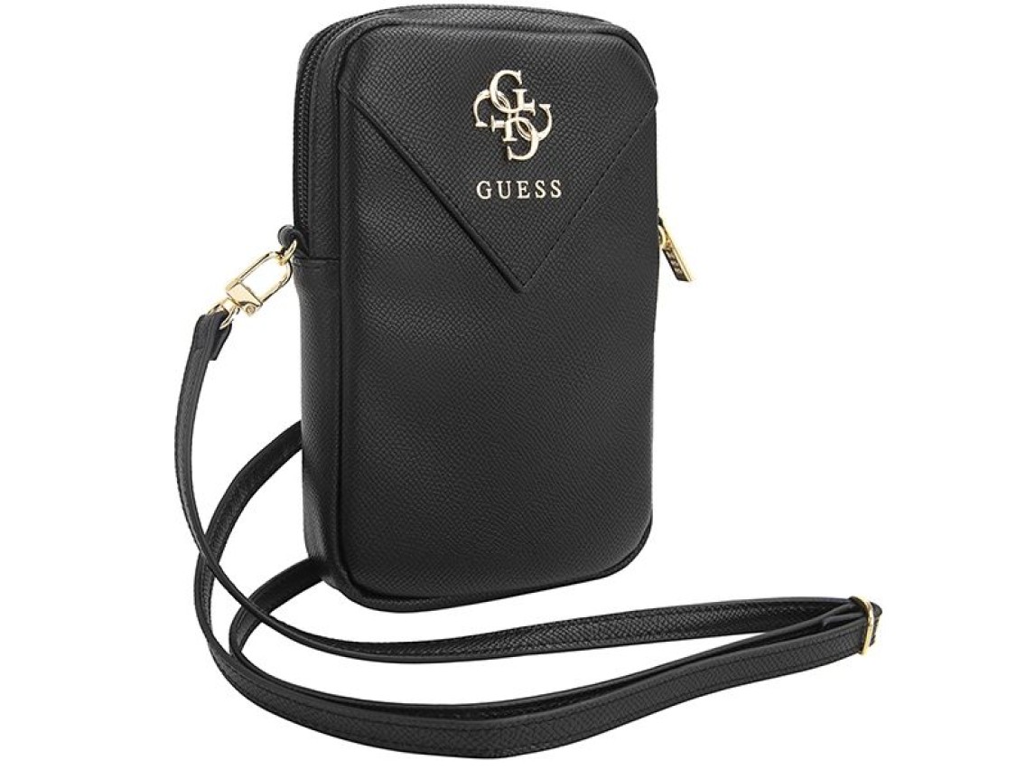 Bolsa Guess Zip Triangle 4G - preta