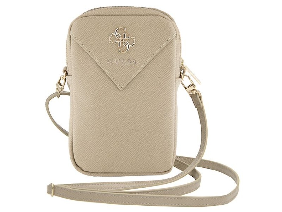 Bolsa para celular Guess Zip Triangle 4G - dourada