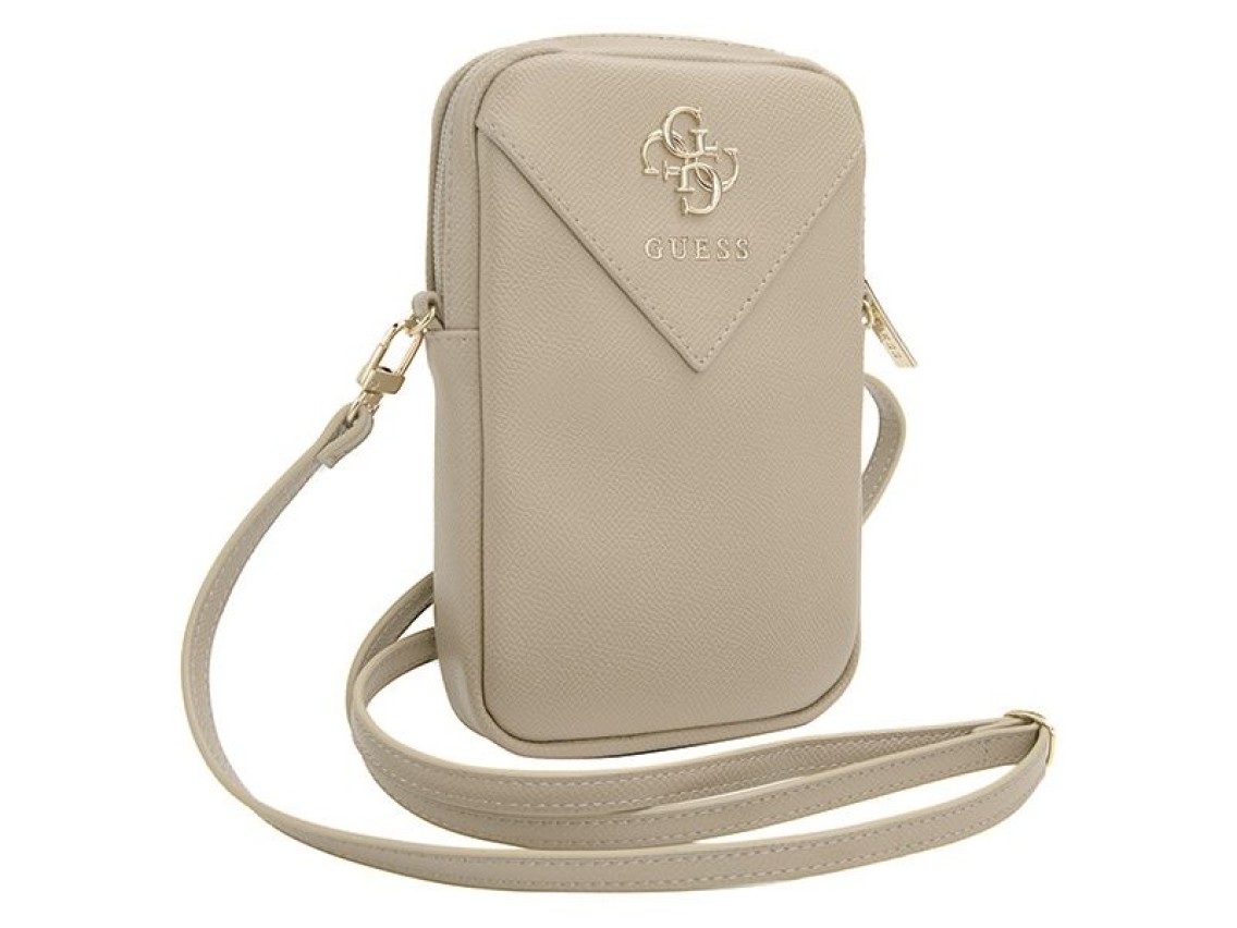 Bolsa para celular Guess Zip Triangle 4G - dourada