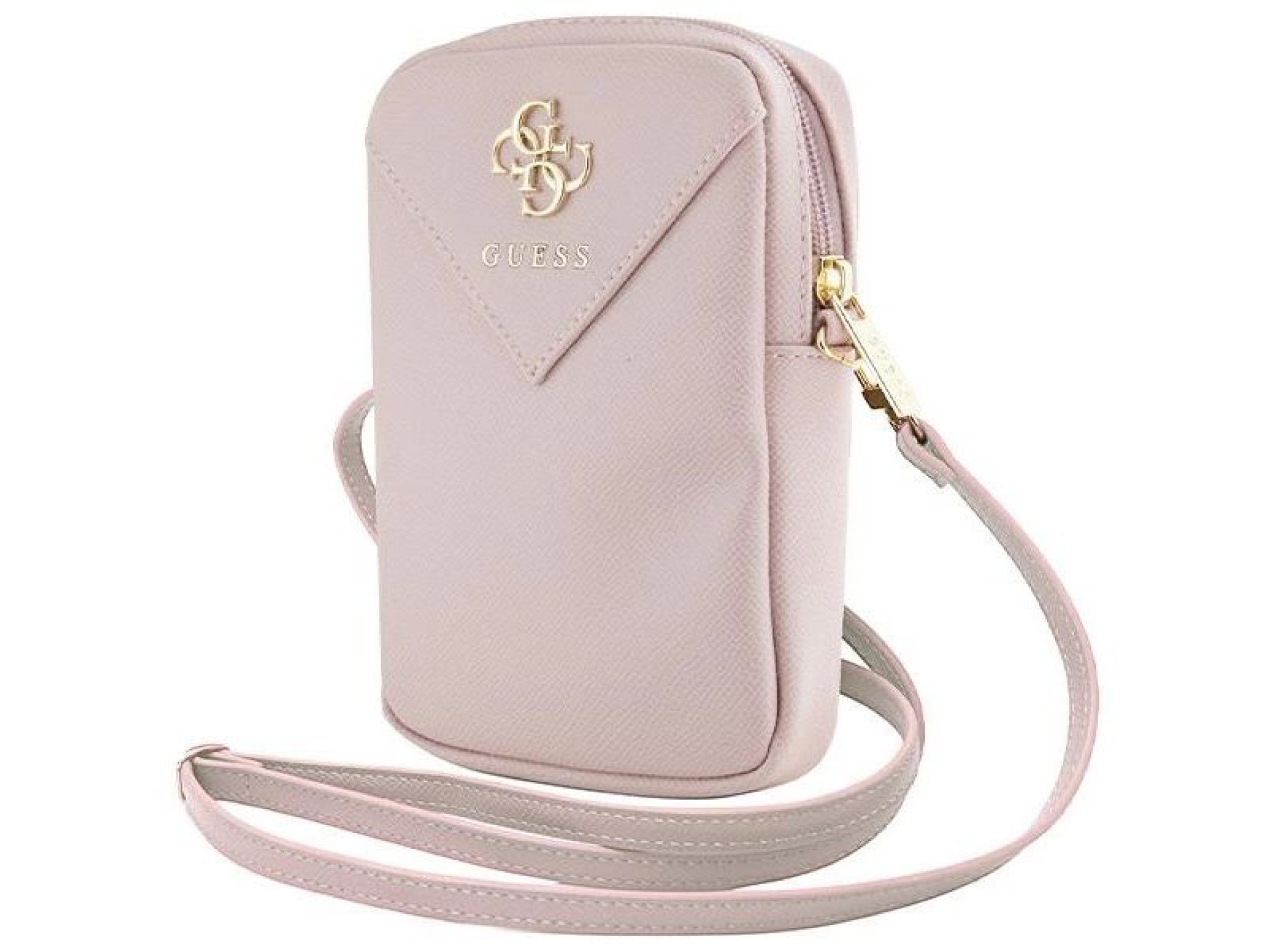 Bolsa Guess Zip Triangle 4G - rosa