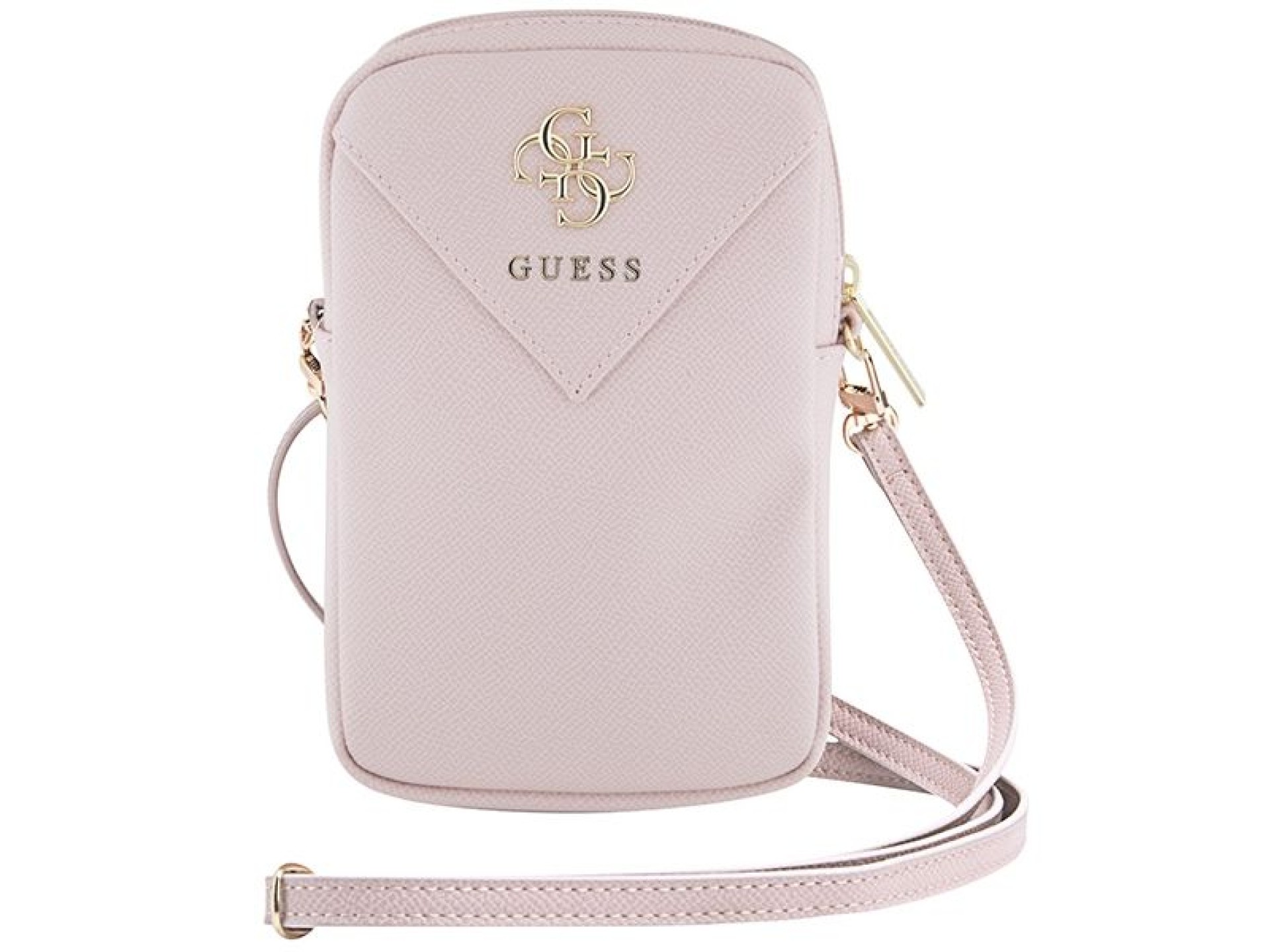 Bolsa Guess Zip Triangle 4G - rosa