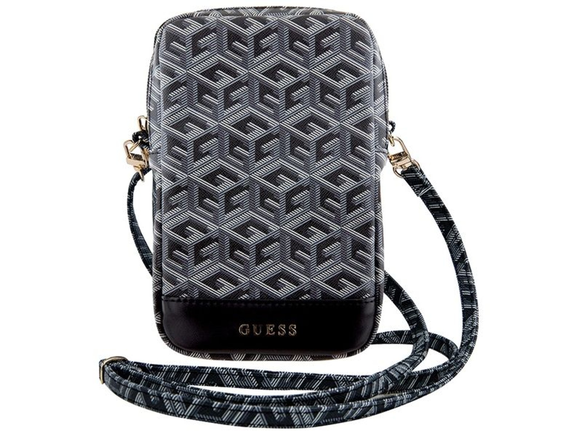 Guess Zip GCube Bottom Stripe phone bag - black