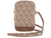Bolsa para celular Guess Zip GCube Bottom Stripe - marrom