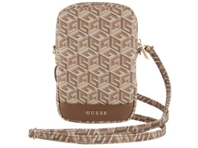 Guess Zip GCube Bottom Stripe phone bag - brown