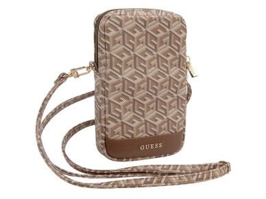 Guess Zip GCube Bottom Stripe phone bag - brown
