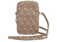 Bolsa para celular Guess Zip GCube Bottom Stripe - marrom