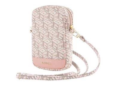Guess Zip GCube Bottom Stripe phone bag - pink Guess Zip GCube Bottom Stripe phone bag - pink