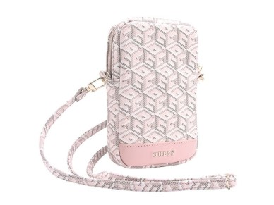 Guess Zip GCube Bottom Stripe phone bag - pink Guess Zip GCube Bottom Stripe phone bag - pink
