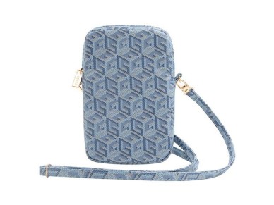 Guess Zip GCube Bottom Stripe phone bag - blue Guess Zip GCube Bottom Stripe phone bag - blue