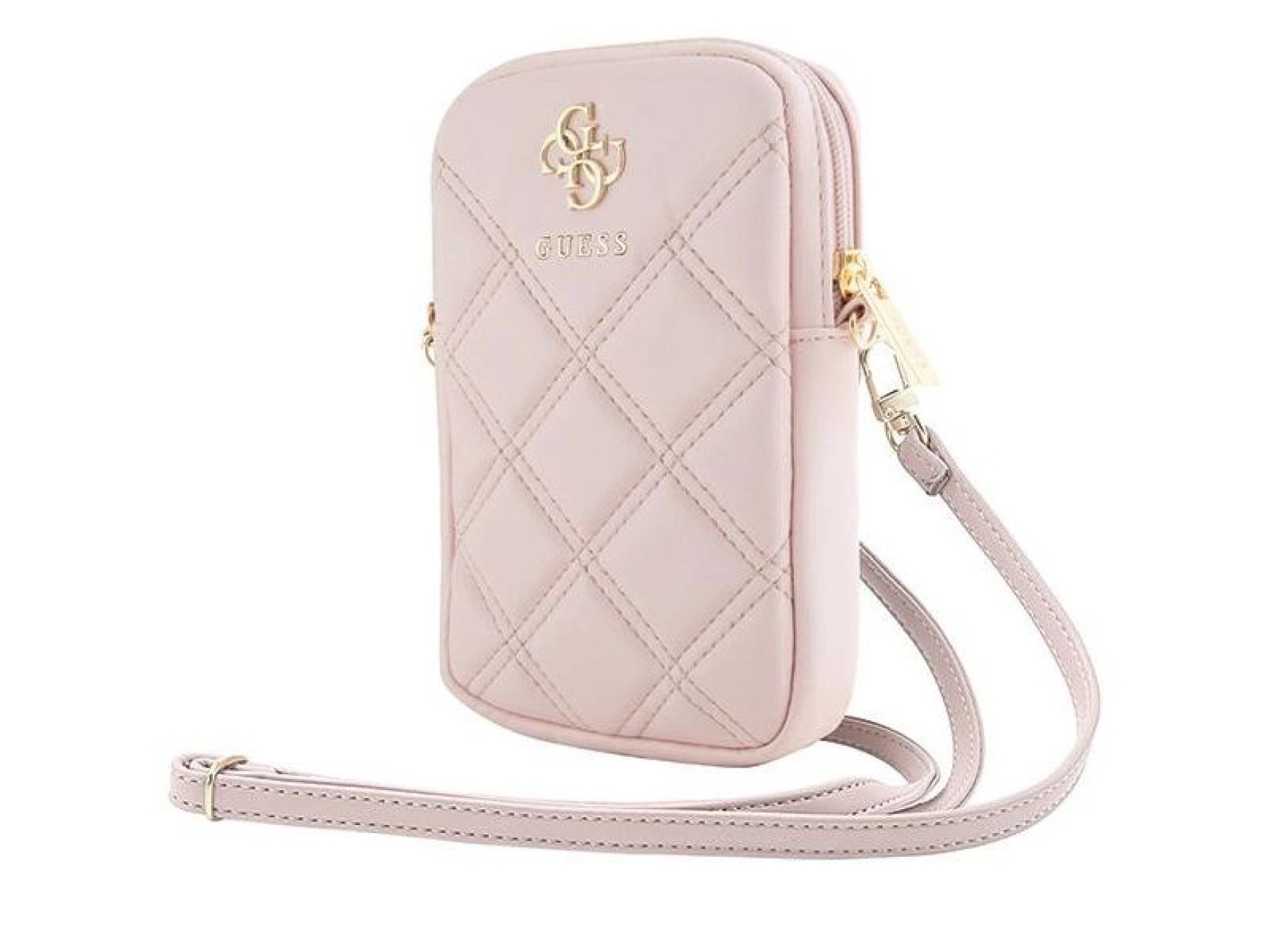 Bolsa Guess Zip Quilted 4G - rosa