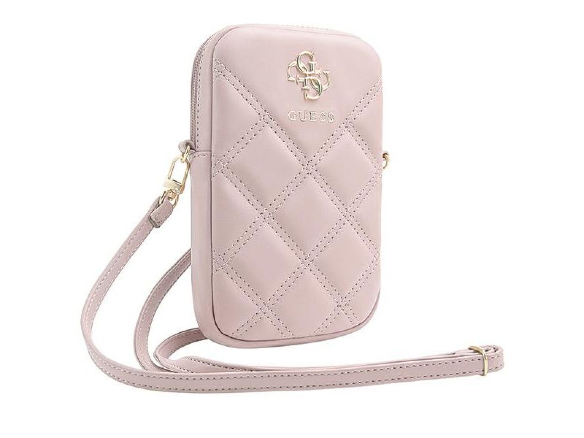 Bolsa Guess Zip Quilted 4G - rosa