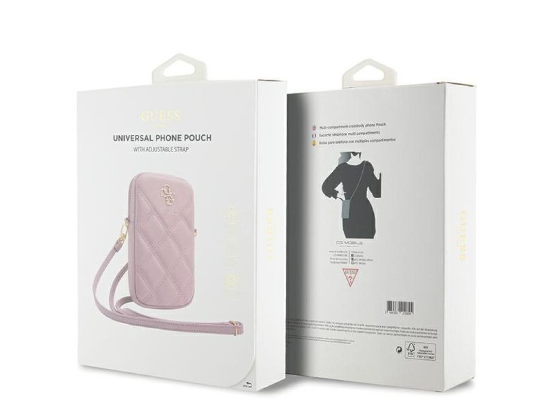 Bolsa Guess Zip Quilted 4G - rosa
