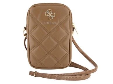 Bolsa Guess Zip Quilted 4G - marrom