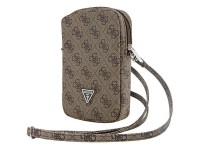 Bolsa triangular Guess Zip 4G - marrom