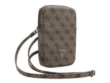 Bolsa triangular Guess Zip 4G - marrom