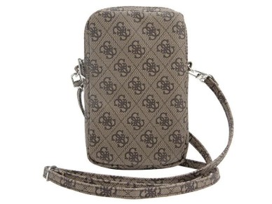 Bolsa triangular Guess Zip 4G - marrom
