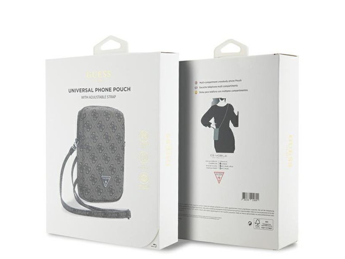 Bolsa triangular Guess Zip 4G - marrom