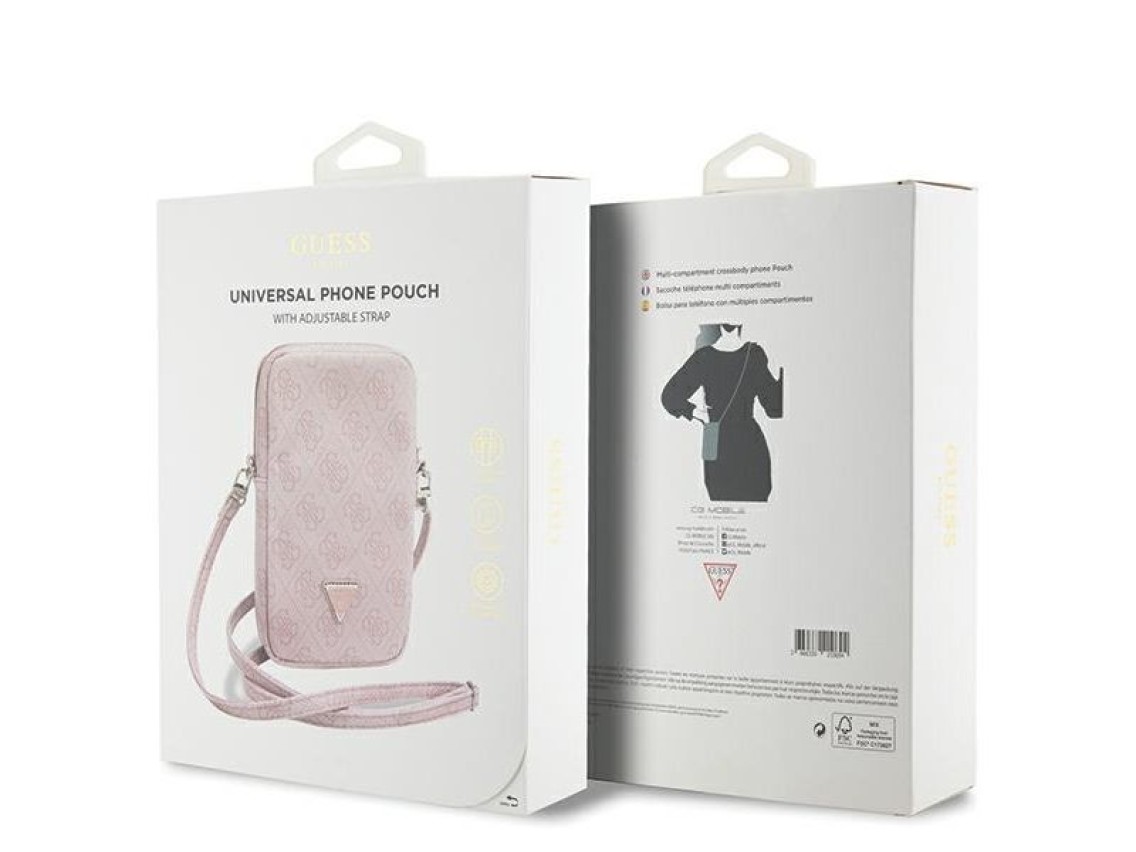 Bolsa triangular Guess Zip 4G - rosa