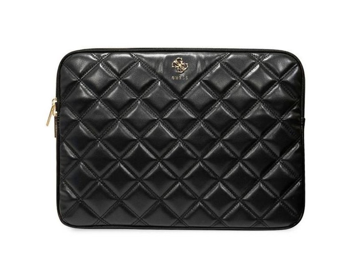 Capa Guess Quilted 4G para laptop de 16" - preta