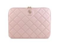 Capa acolchoada Guess 4G para laptop de 14" - rosa
