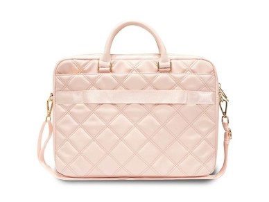 Mochila Guess Quilted 4G para laptop de 16" - rosa