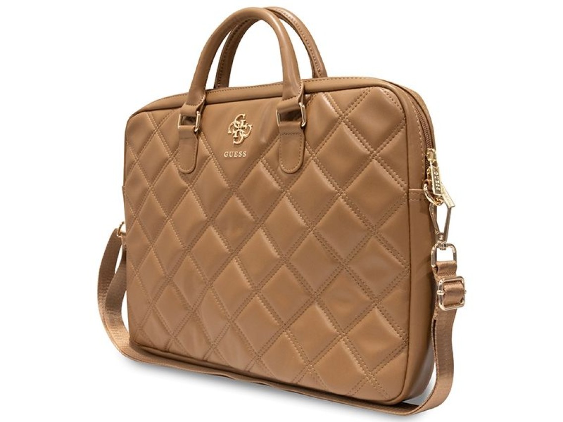 Guess Quilted 4G bag for a 16" laptop - brown