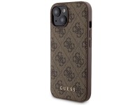 Conjunto Guess 4G com capa Metal Logo para iPhone 15 + carregador port�til MagSafe de 5000mAh - marr