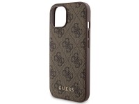 Conjunto Guess 4G com capa Metal Logo para iPhone 15 + carregador port�til MagSafe de 5000mAh - marr