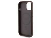 Conjunto Guess 4G com capa Metal Logo para iPhone 15 + carregador port�til MagSafe de 5000mAh - marr