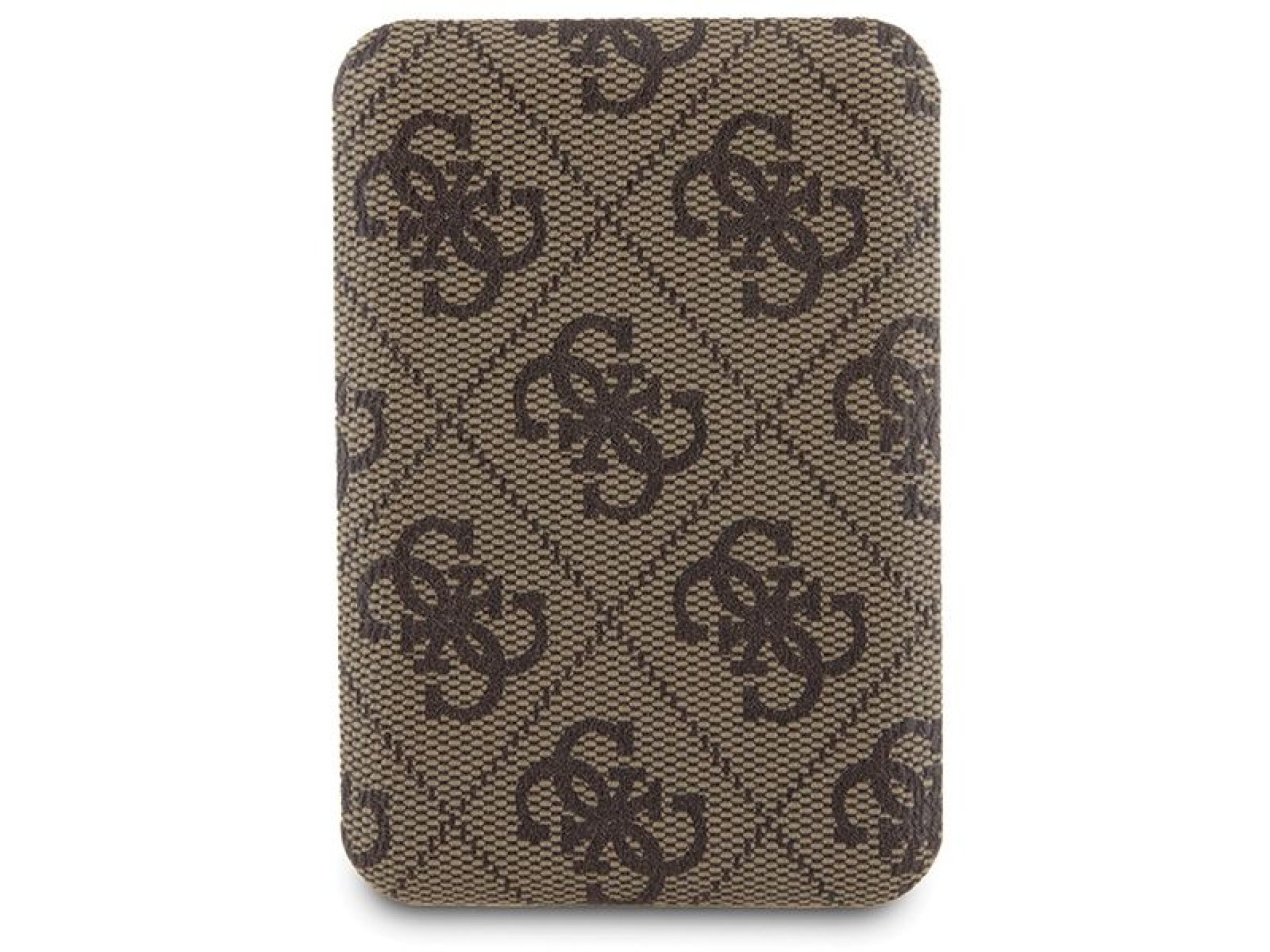 Conjunto Guess 4G com capa Metal Logo para iPhone 15 + carregador portátil MagSafe de 5000mAh - marr