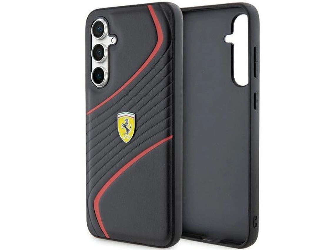 Funda Ferrari Twist Metal Logo para Samsung Galaxy S23 FE - negra