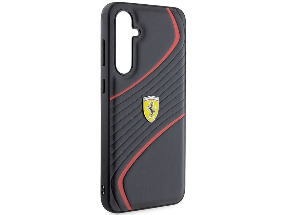 Funda Ferrari Twist Metal Logo para Samsung Galaxy S23 FE - negra