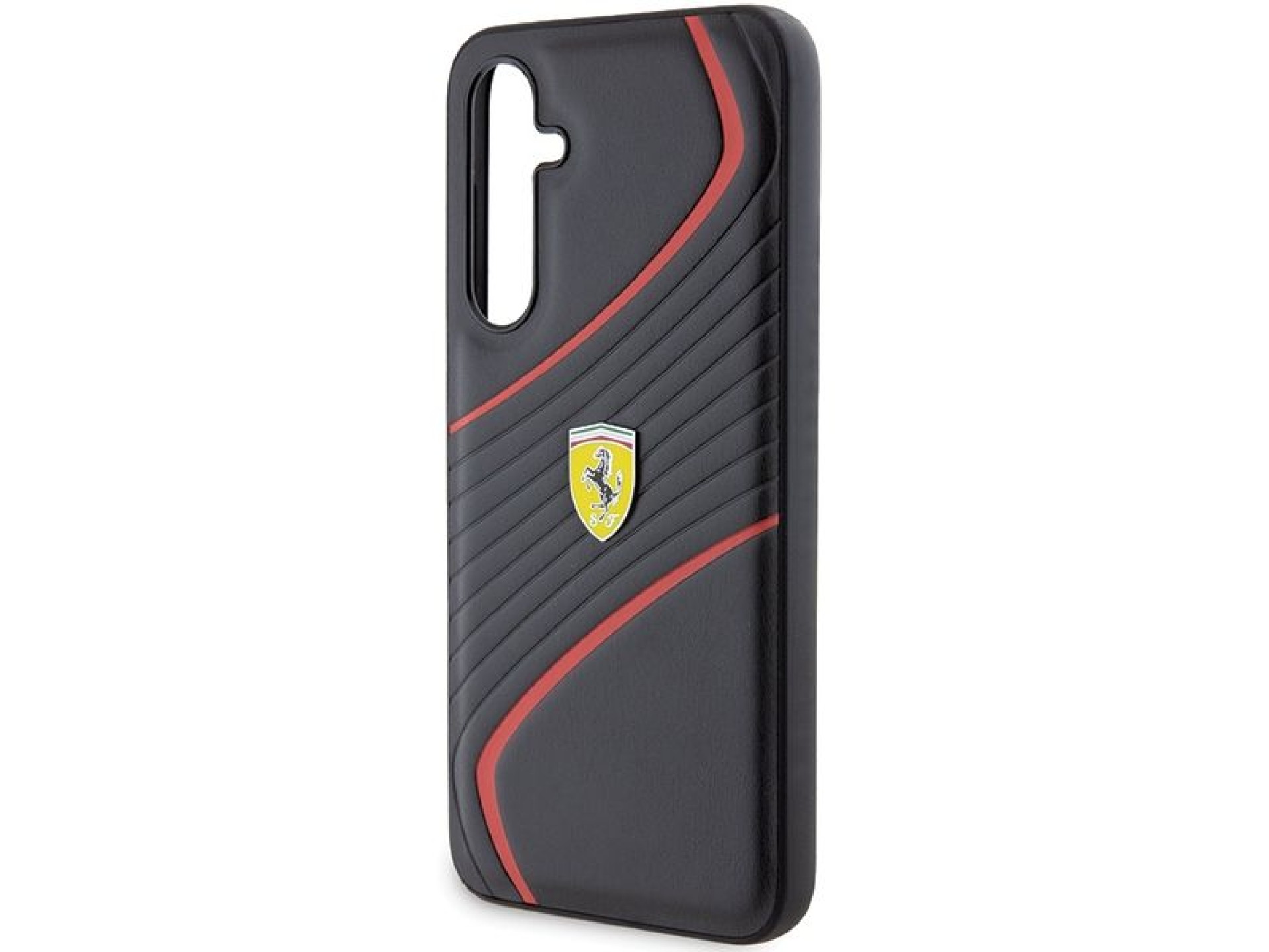 Funda Ferrari Twist Metal Logo para Samsung Galaxy S23 FE - negra
