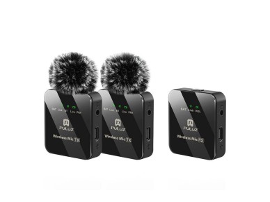 Microfone de lapela sem fio PULUZ 2 TX + 1 RX